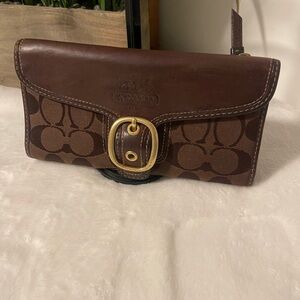 Coach Chocolate Brown Signature Wallet